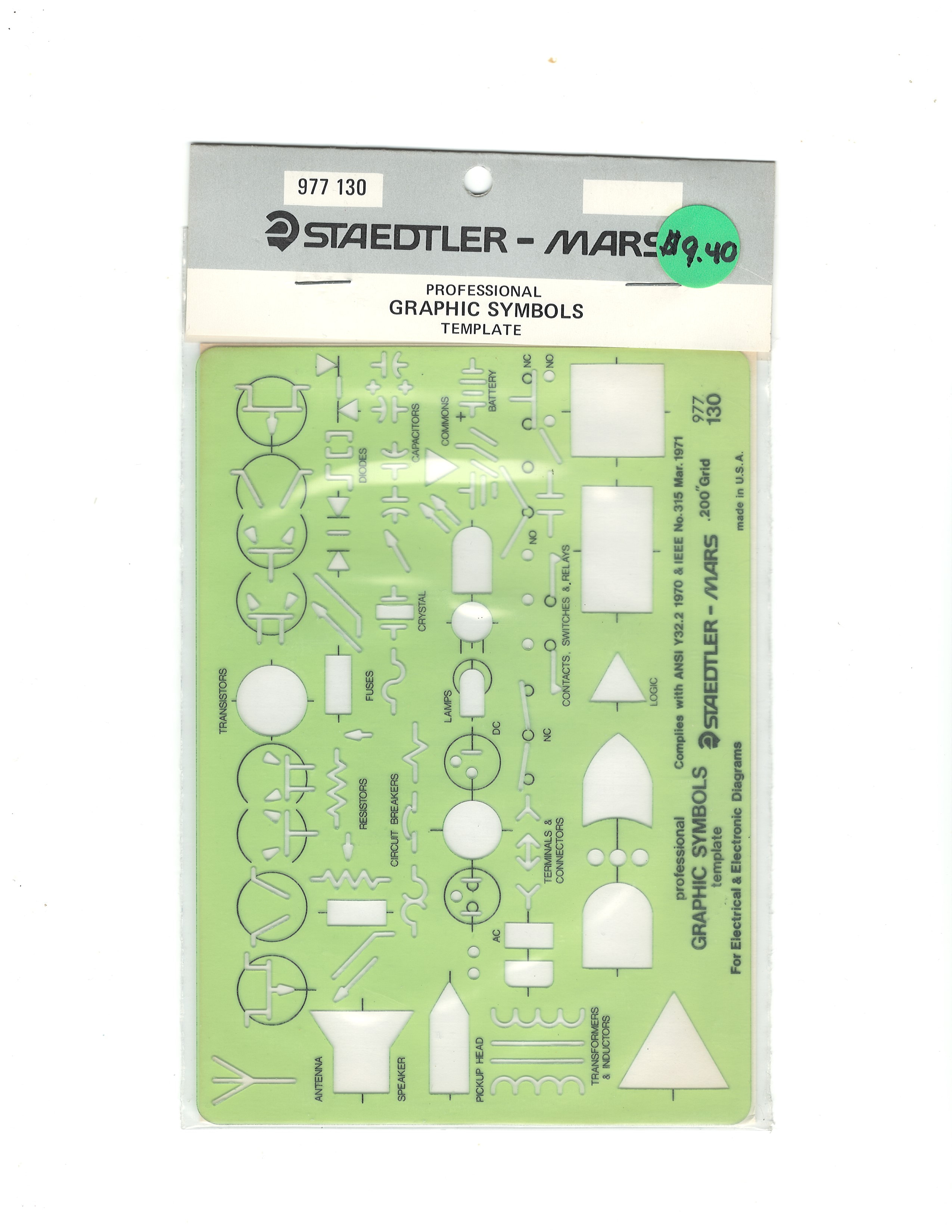 Staedtler Mars Template # 977 114 Professional Electronic/Logic Symbols 